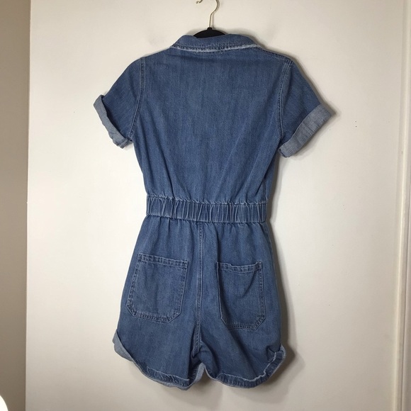 Show me your Mumu denim Jean short overalls women small blue - Picture 6 of 9